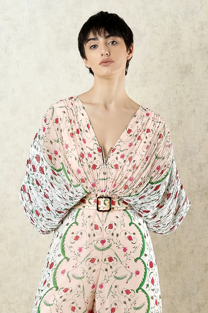 Multi-Coloured Georgette Floral Printed Jumpsuit by Limerick By Abirr N' Nanki at Pernia's Pop Up Shop