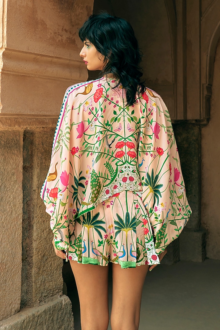Multi Coloured Crepe Printed Shorts by Limerick By Abirr N' Nanki at Pernia's Pop Up Shop