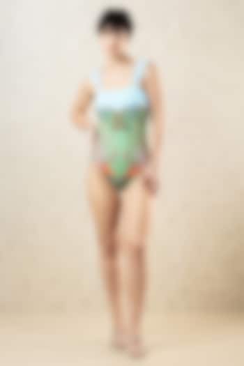 Multicoloured Polyester Spandex Printed Monokini by Limerick By Abirr N' Nanki at Pernia's Pop Up Shop