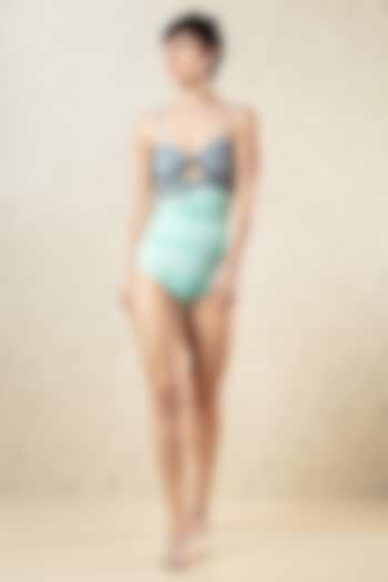 Multicoloured Polyester Spandex Printed Monokini by Limerick By Abirr N' Nanki at Pernia's Pop Up Shop