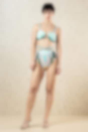 Multicoloured Polyester Spandex Printed Bikini Set by Limerick By Abirr N' Nanki at Pernia's Pop Up Shop
