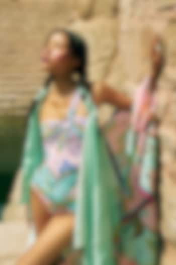Multi Coloured Polyester Spandex Forest Print Monokini by Limerick By Abirr N' Nanki at Pernia's Pop Up Shop