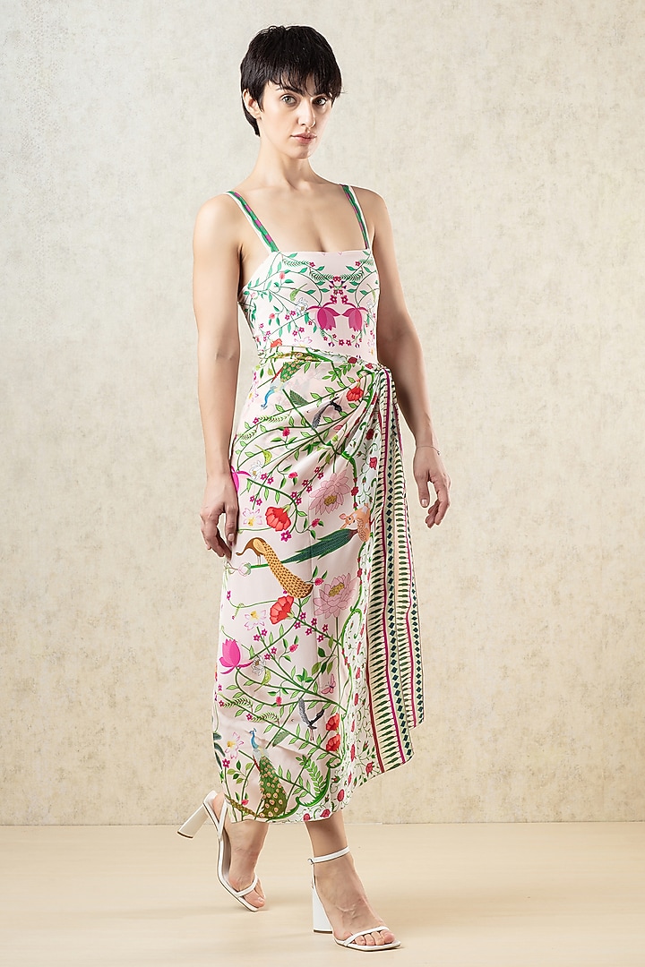 Blush Pink Spandex Printed Monokini by Limerick By Abirr N' Nanki at Pernia's Pop Up Shop