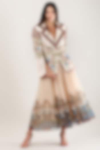 Multi-Colored Organza Printed Midi Skirt by Limerick By Abirr N' Nanki at Pernia's Pop Up Shop