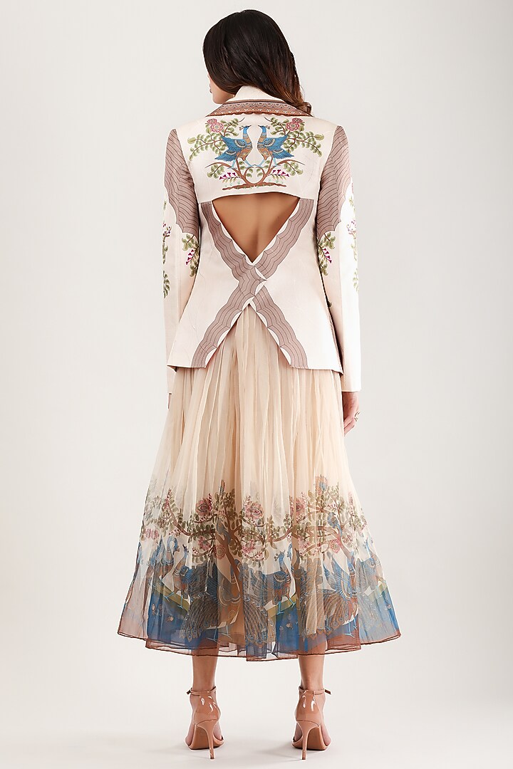 Multi-Colored Organza Printed Midi Skirt by Limerick By Abirr N' Nanki at Pernia's Pop Up Shop