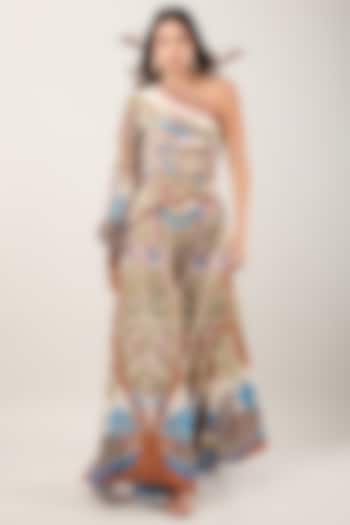 Multi-Colored Crepe Printed & Embroidered Jumpsuit by Limerick By Abirr N' Nanki at Pernia's Pop Up Shop