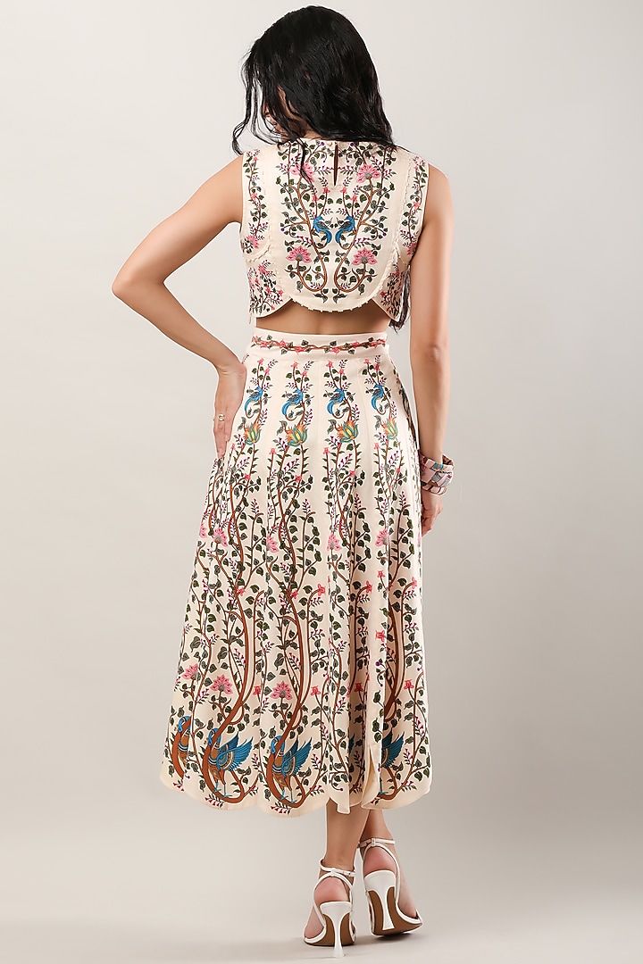 Multi-Colored Cotton Satin Embroidered & Printed Top by Limerick By Abirr N' Nanki at Pernia's Pop Up Shop
