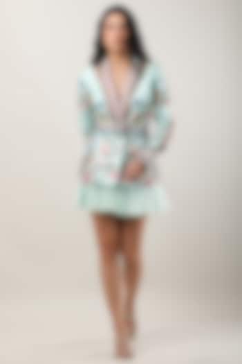 Green Organza Mini Skirt by Limerick By Abirr N' Nanki at Pernia's Pop Up Shop