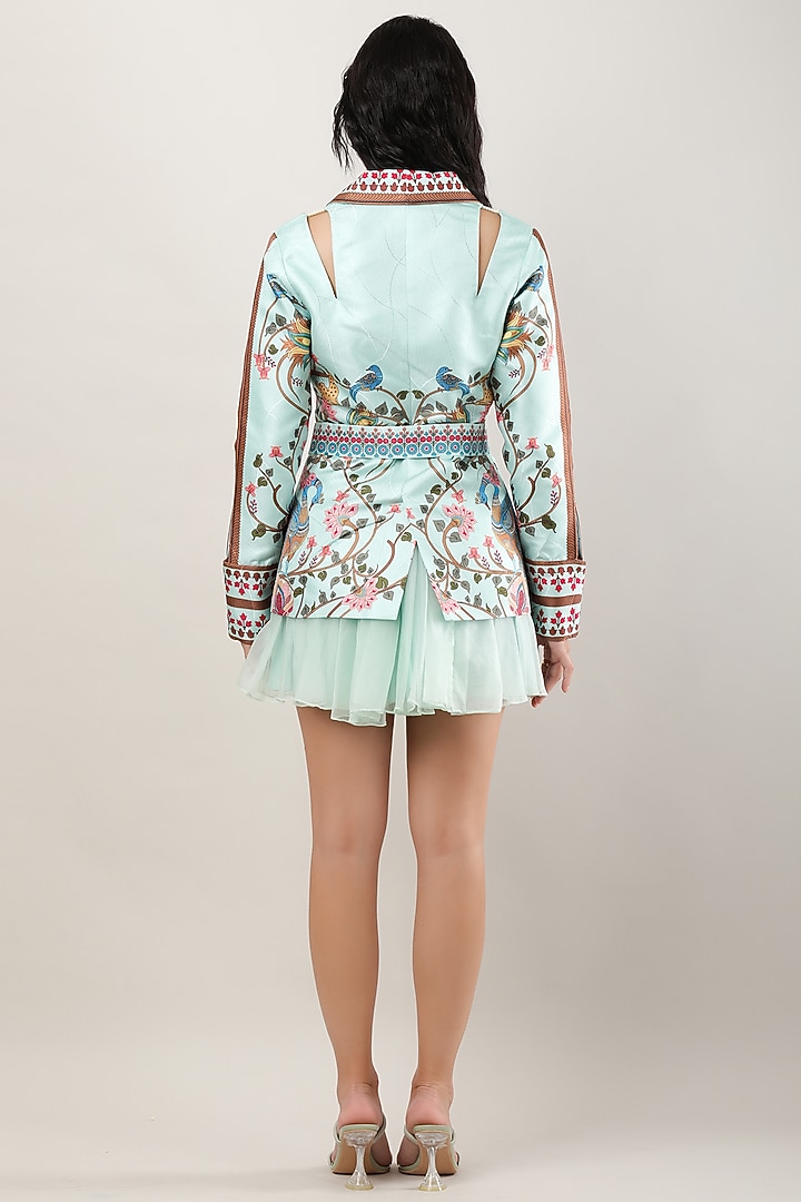 Green Organza Mini Skirt by Limerick By Abirr N' Nanki at Pernia's Pop Up Shop