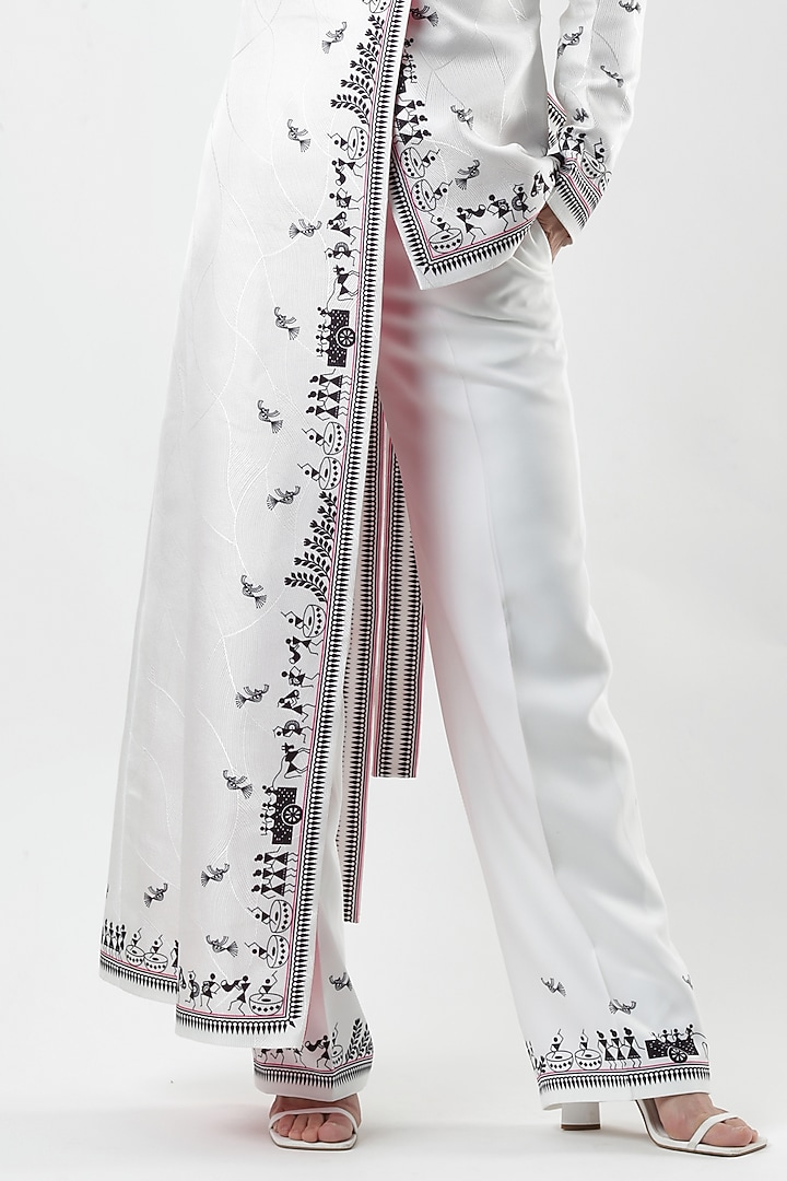Ivory Bamberg Crepe Pants by Limerick By Abirr N' Nanki at Pernia's Pop Up Shop