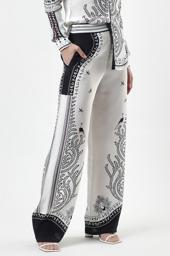 Ivory Crepe Pants by Limerick By Abirr N' Nanki at Pernia's Pop Up Shop