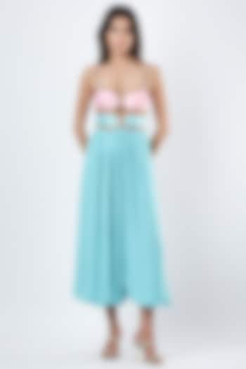 Teal Blue Crepe Jumpsuit by Limerick By Abirr N' Nanki at Pernia's Pop Up Shop