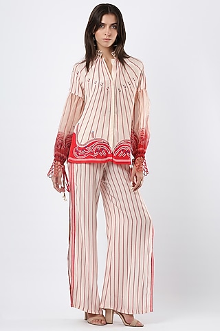 Ivory Crepe Pants by Limerick By Abirr N' Nanki