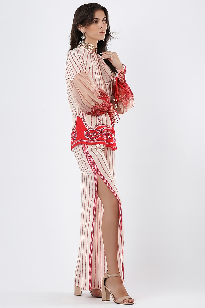 Ivory Crepe Pants by Limerick By Abirr N' Nanki at Pernia's Pop Up Shop