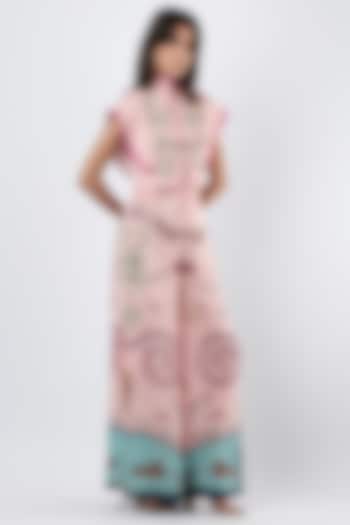 Blush Pink Crepe Pants by Limerick By Abirr N' Nanki at Pernia's Pop Up Shop