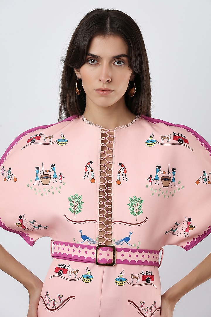 Multi-Colored Bamberg Crepe Hand Embroidered Playsuit by Limerick By Abirr N' Nanki at Pernia's Pop Up Shop