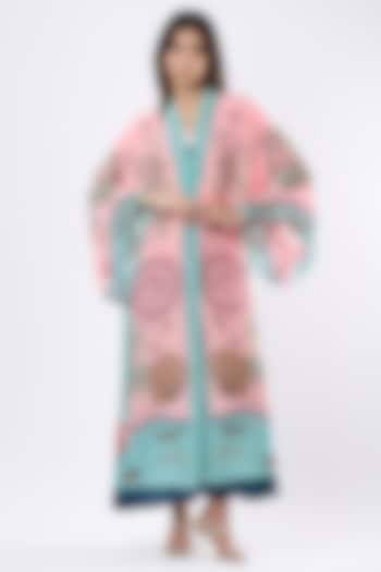 Multi-Colored Crepe Printed Kimono Cape by Limerick By Abirr N' Nanki at Pernia's Pop Up Shop