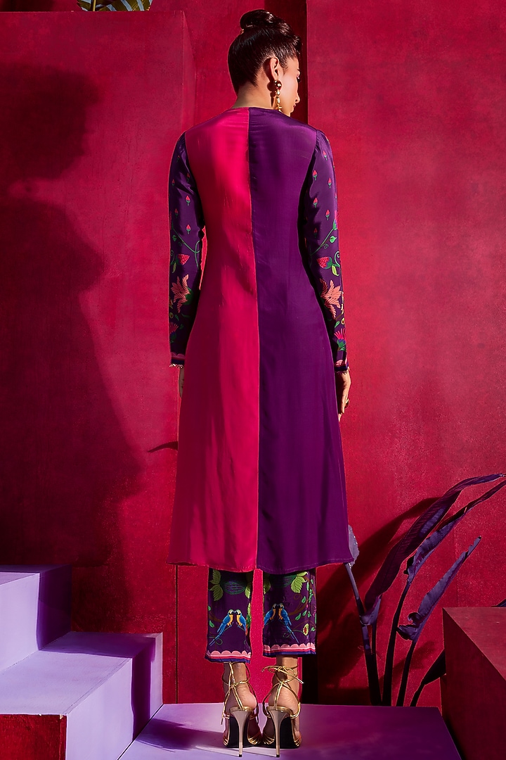 Purple & Pink Printed Tunic Set by Limerick By Abirr N' Nanki at Pernia's Pop Up Shop