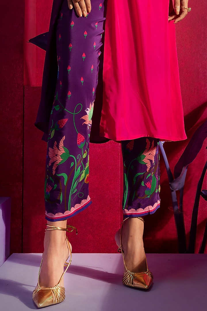 Purple & Pink Printed Tunic Set by Limerick By Abirr N' Nanki at Pernia's Pop Up Shop