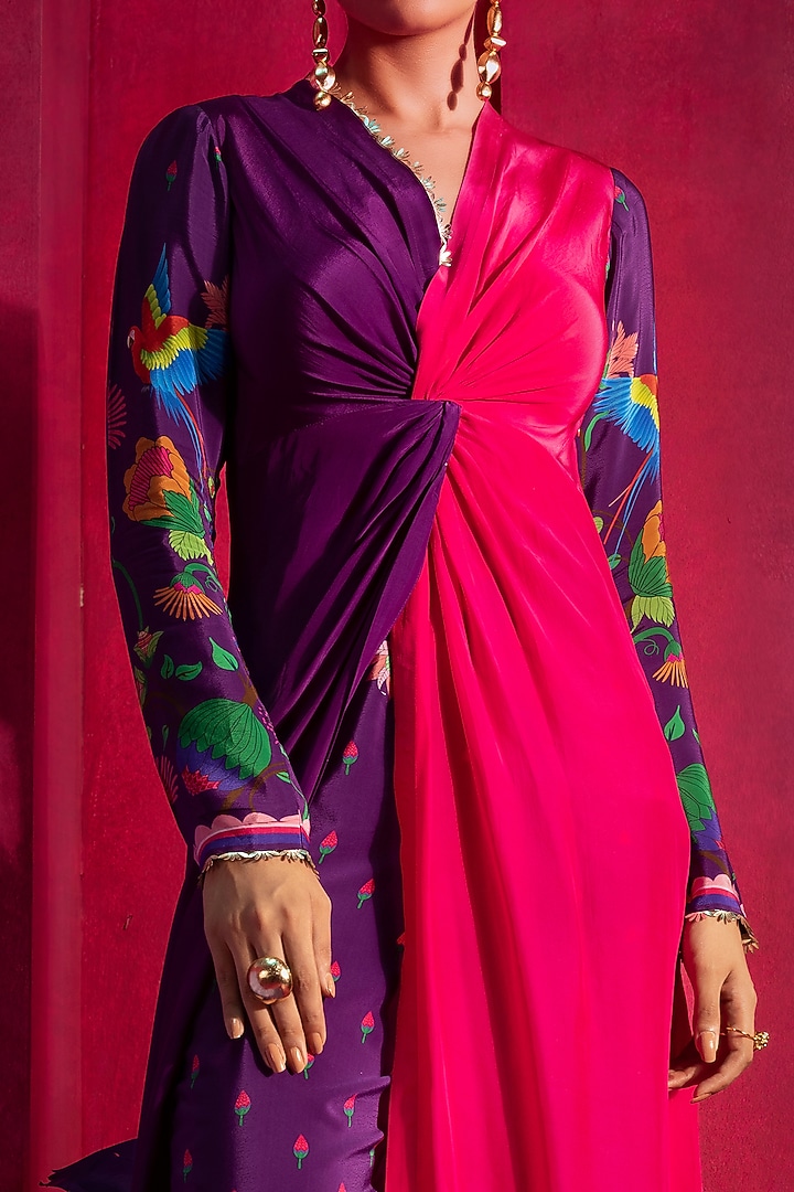 Purple & Pink Printed Tunic Set by Limerick By Abirr N' Nanki at Pernia's Pop Up Shop