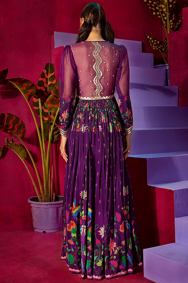 green emerald velvet dress Lavender Engagement & Reception Gown – SAKSHI main image 0