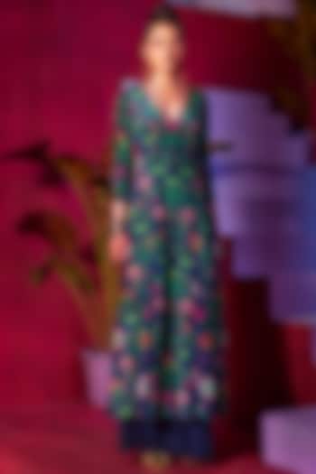 Multi-Colored Printed Kalidar Kurta Set by Limerick By Abirr N' Nanki at Pernia's Pop Up Shop