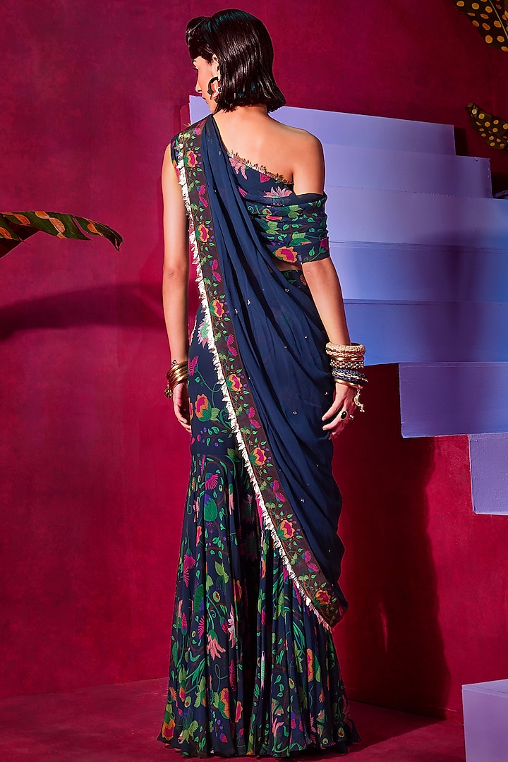 Deep Purple Printed Wedding Sharara Set by Limerick By Abirr N' Nanki at Pernia's Pop Up Shop