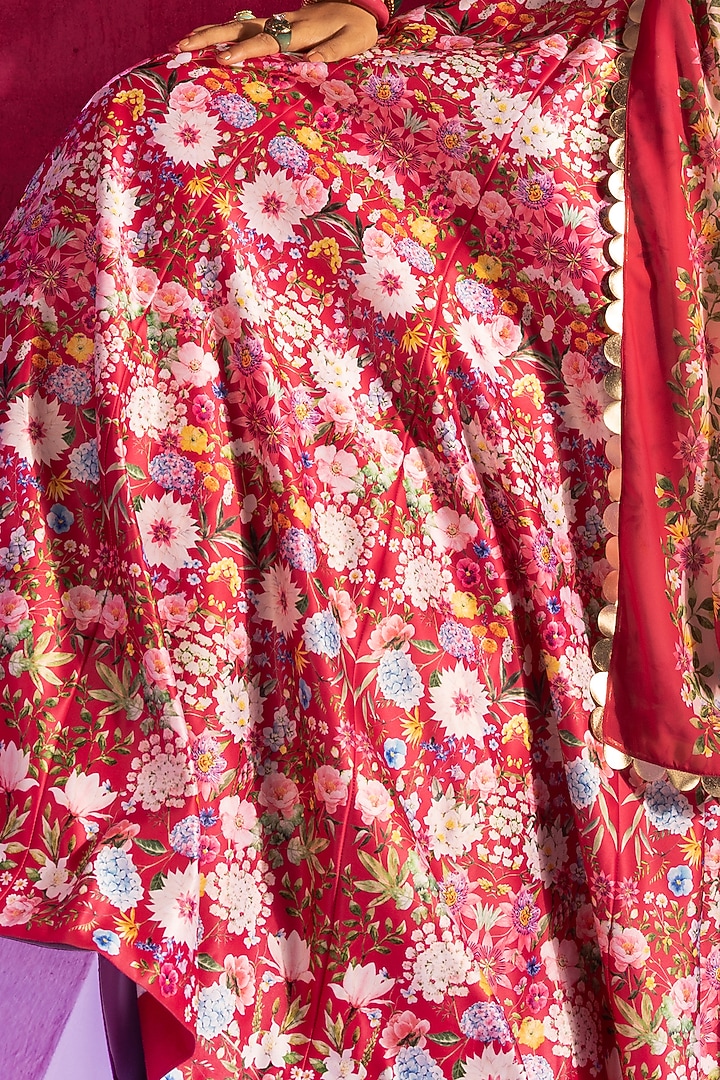 Blush Pink Printed & Embroidered Wedding Lehenga Set by Limerick By Abirr N' Nanki at Pernia's Pop Up Shop