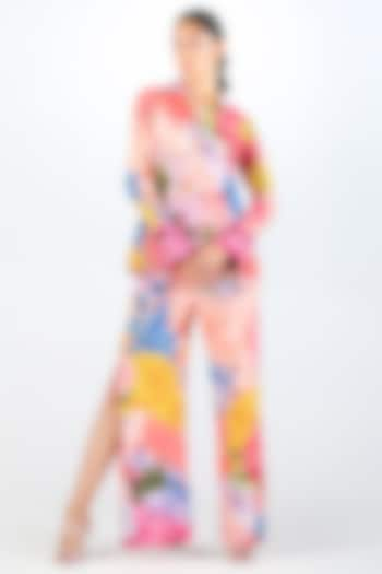 Multi-Colored Habutai Silk Printed Pants by Limerick By Abirr N' Nanki at Pernia's Pop Up Shop