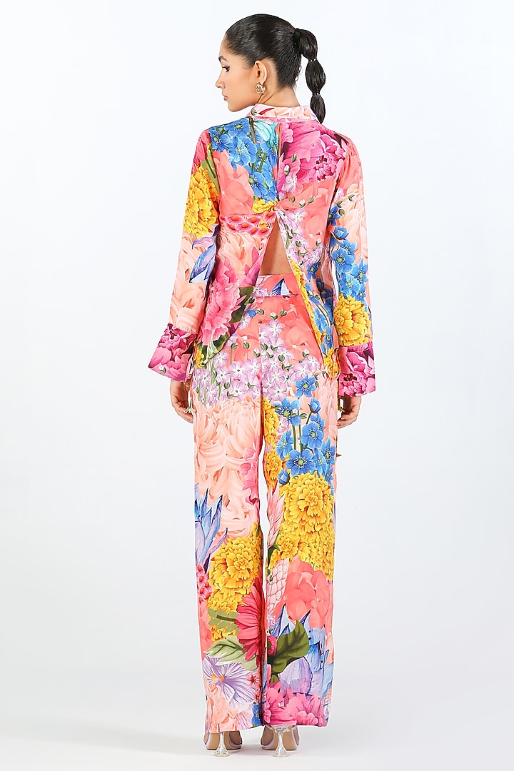 Multi-Colored Habutai Silk Printed Pants by Limerick By Abirr N' Nanki at Pernia's Pop Up Shop