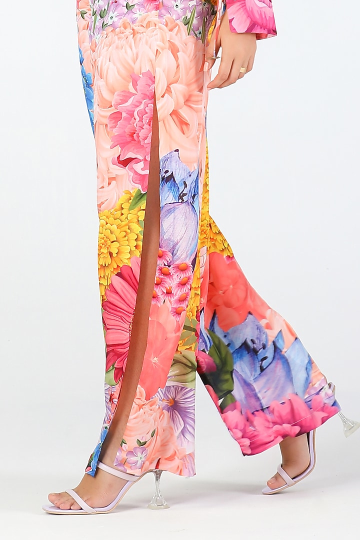 Multi-Colored Habutai Silk Printed Pants by Limerick By Abirr N' Nanki at Pernia's Pop Up Shop
