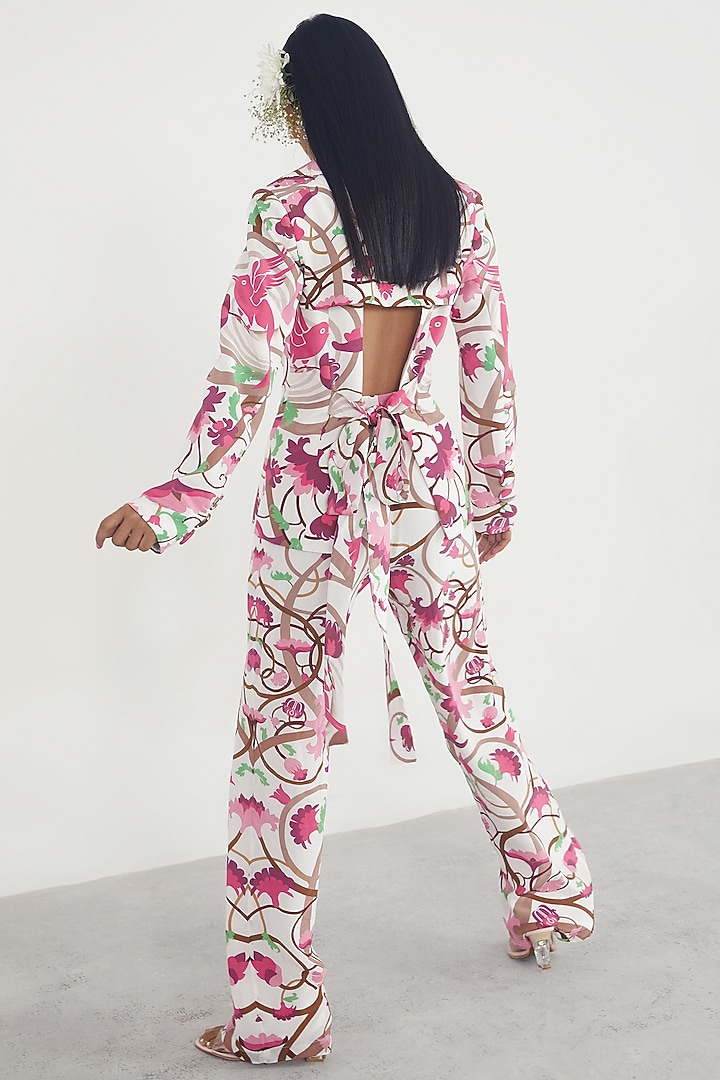 Ivory Jacket With Floral Motifs by Limerick By Abirr N' Nanki at Pernia's Pop Up Shop
