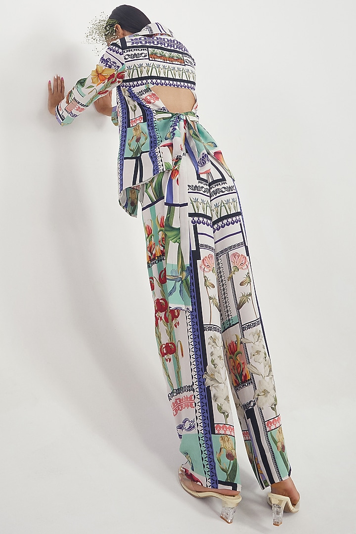 Ivory Printed Pants by Limerick By Abirr N' Nanki at Pernia's Pop Up Shop