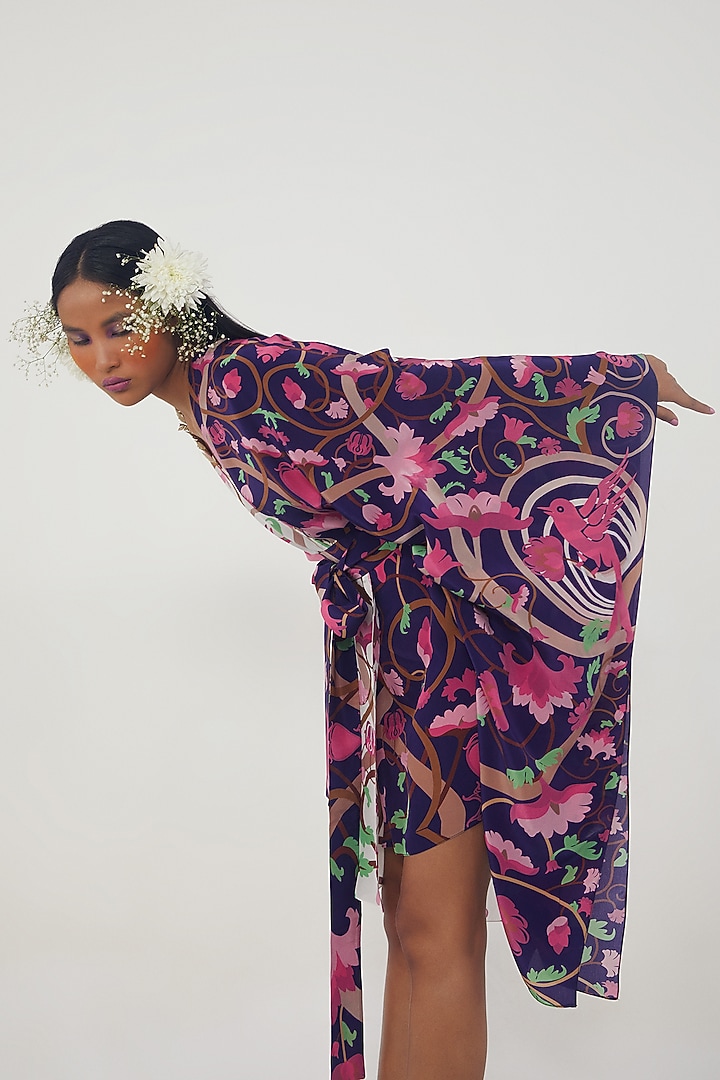 Ivory Printed Kaftan Dress by Limerick By Abirr N' Nanki at Pernia's Pop Up Shop
