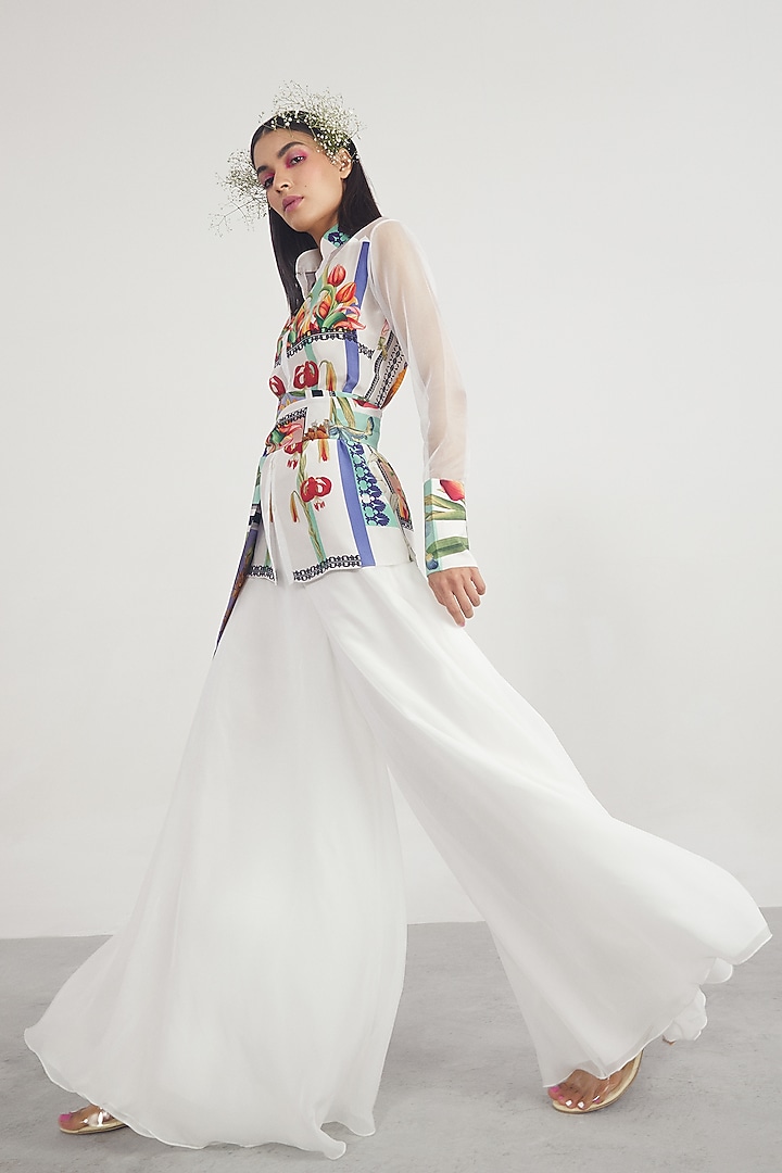 Ivory Flared Pants by Limerick By Abirr N' Nanki at Pernia's Pop Up Shop