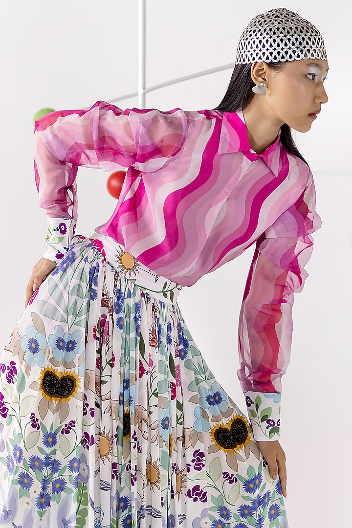 White Zodiac Printed Skirt by Limerick By Abirr N' Nanki at Pernia's Pop Up Shop