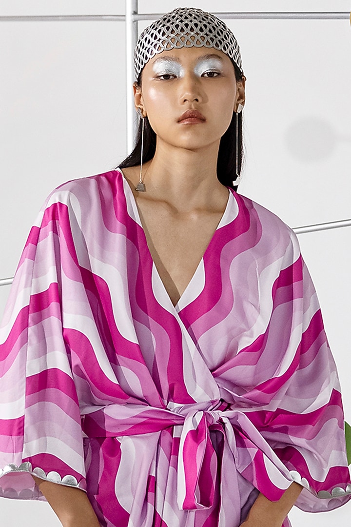 Magenta Printed Playsuit by Limerick By Abirr N' Nanki at Pernia's Pop Up Shop