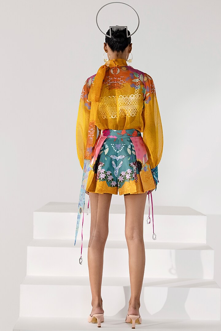 Multi-Colored Crepe Shorts by Limerick By Abirr N' Nanki at Pernia's Pop Up Shop