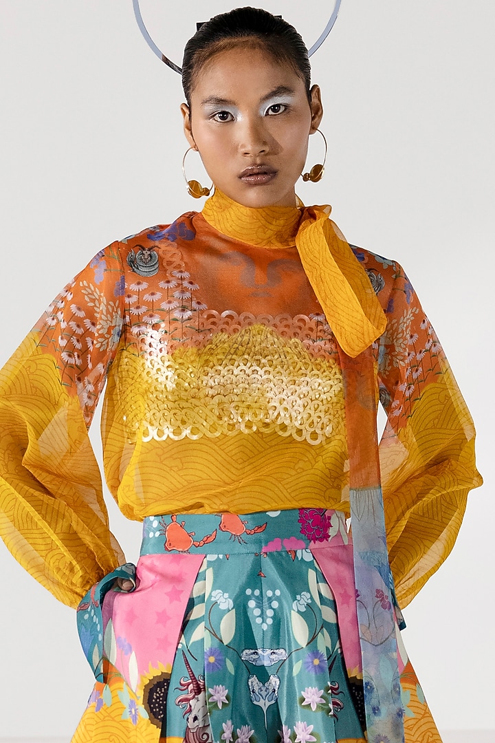 Multi-Colored Crepe Shorts by Limerick By Abirr N' Nanki at Pernia's Pop Up Shop