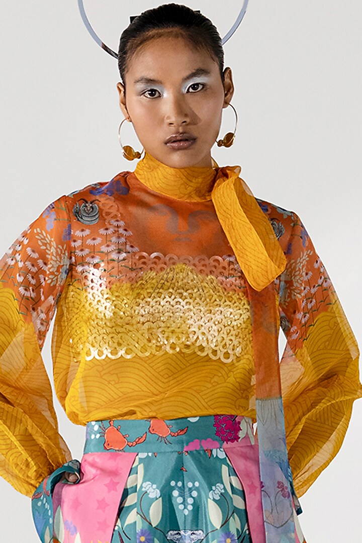Mustard Embroidered Top by Limerick By Abirr N' Nanki at Pernia's Pop Up Shop