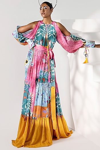 Multi-Colored Printed Maxi Vacation Dress by Limerick By Abirr N' Nanki at Pernia's Pop Up Shop