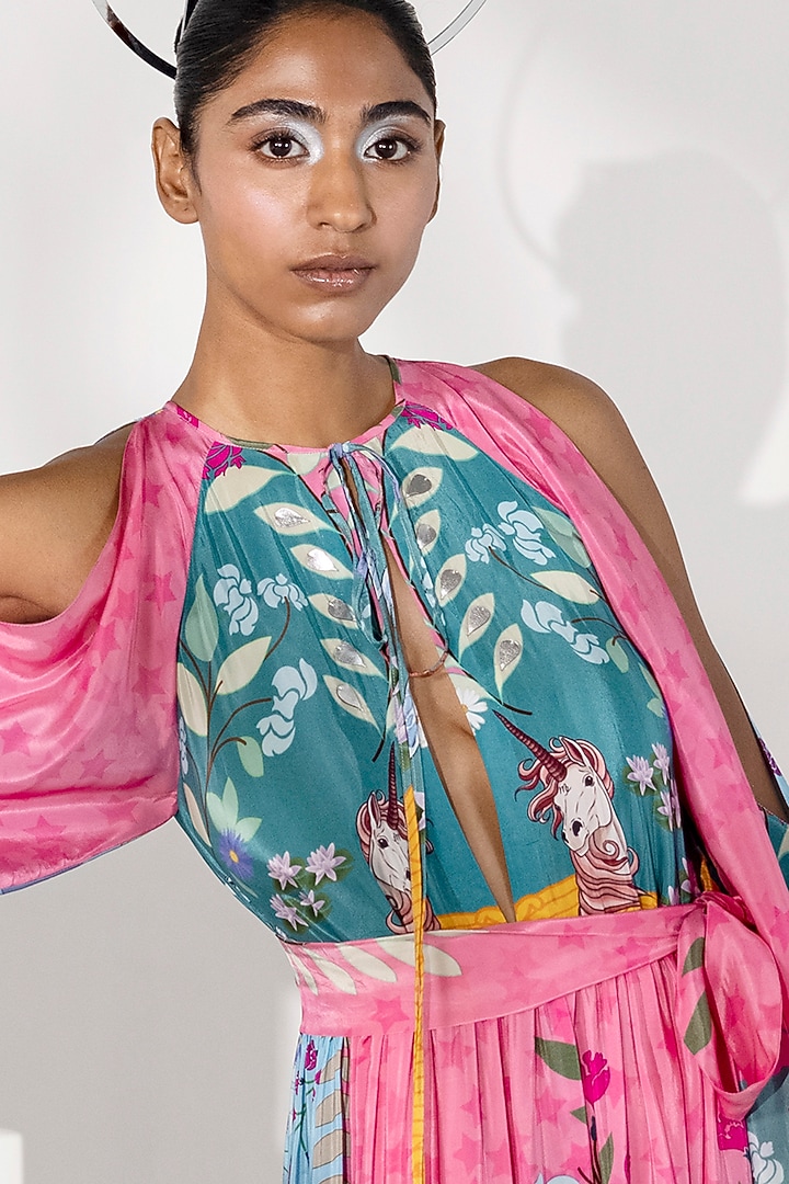 Multi-Colored Printed Maxi Vacation Dress by Limerick By Abirr N' Nanki at Pernia's Pop Up Shop
