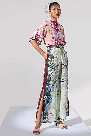 Blush Pink Printed Shirt by Limerick By Abirr N' Nanki