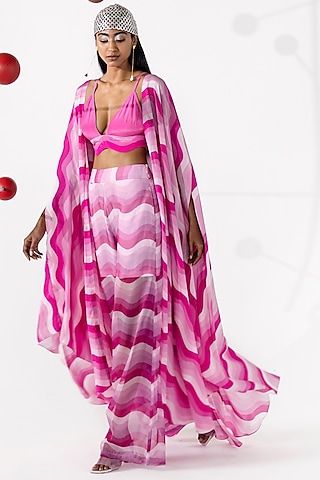 Magenta Printed Bustier by Limerick By Abirr N' Nanki