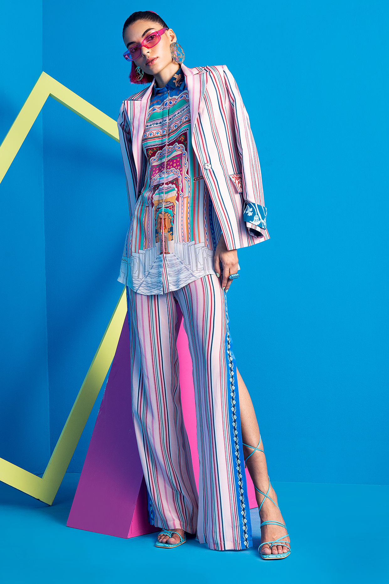 Multi-Colored Printed Pants by Limerick By Abirr N' Nanki at Pernia's Pop Up Shop