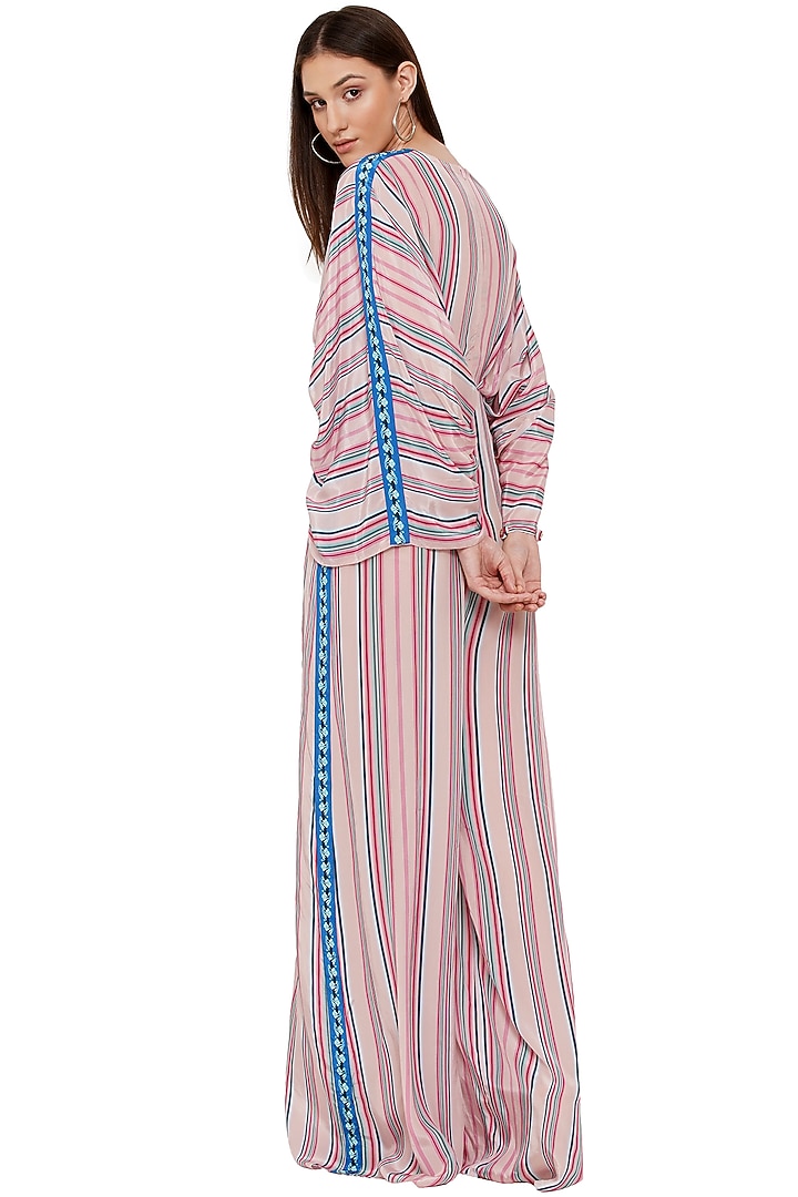 Baby Pink Printed Jumpsuit by Limerick By Abirr N' Nanki at Pernia's Pop Up Shop