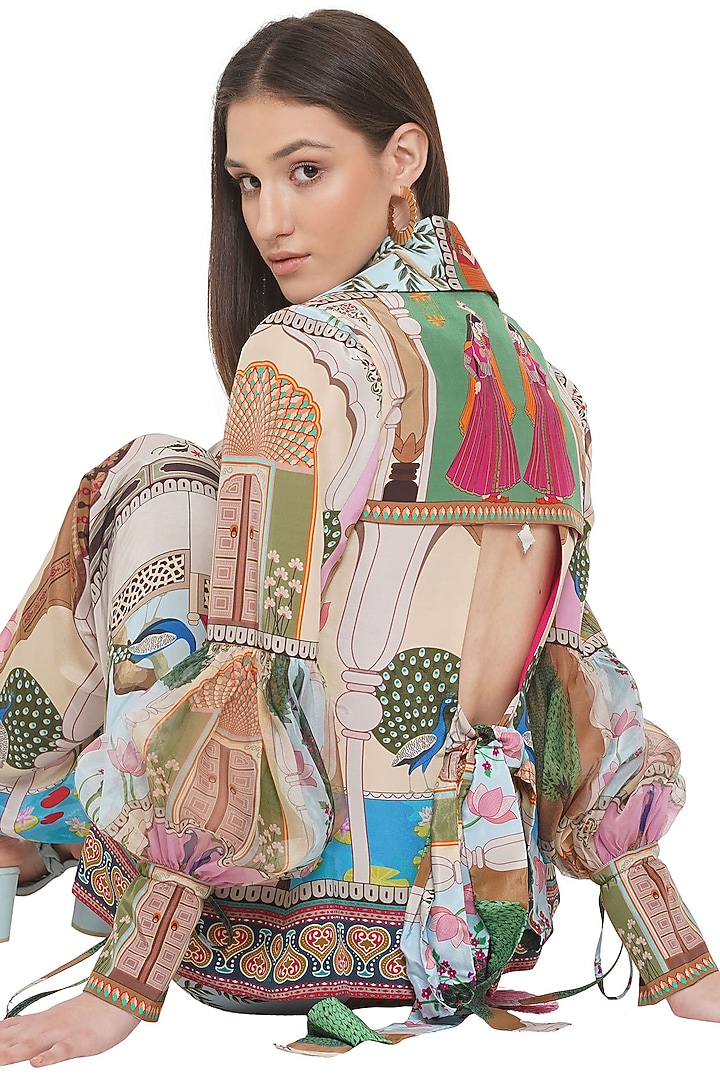 Multi-Colored Printed Jacket by Limerick By Abirr N' Nanki at Pernia's Pop Up Shop
