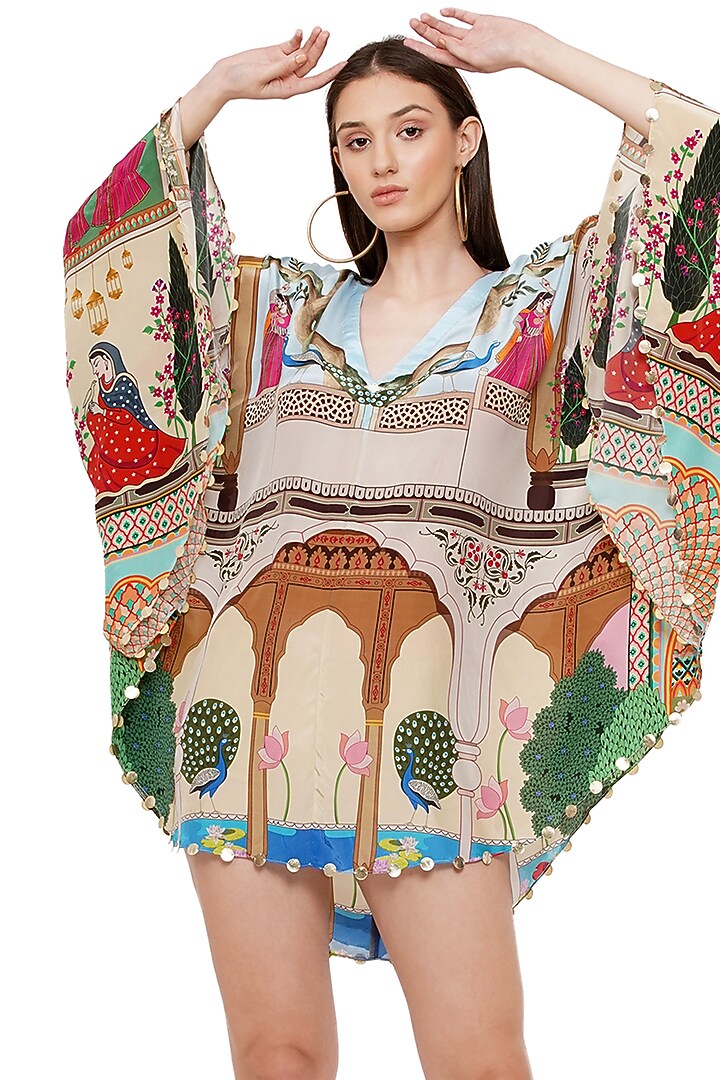 Multi-Colored Printed Kaftan by Limerick By Abirr N' Nanki at Pernia's Pop Up Shop