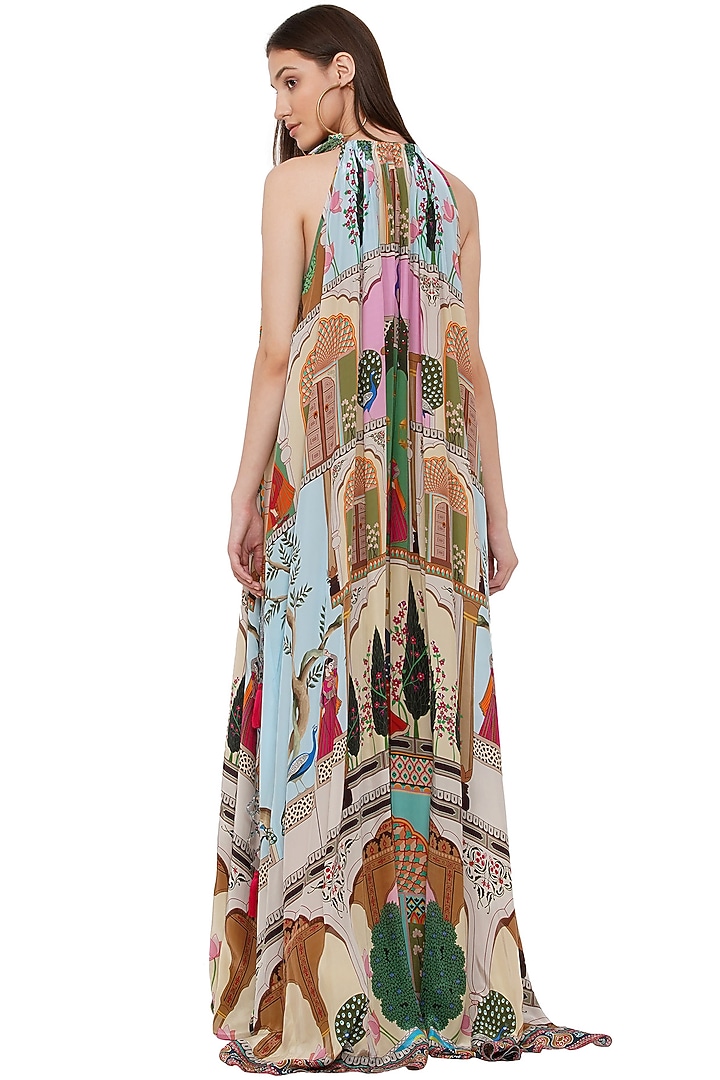 Multi-Colored Printed Maxi Vacation Dress by Limerick By Abirr N' Nanki at Pernia's Pop Up Shop