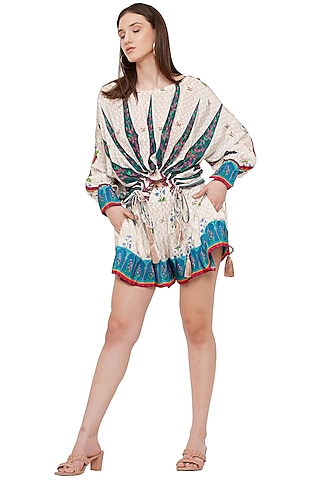 Multi-Coloured Printed Shorts by Limerick By Abirr N' Nanki
